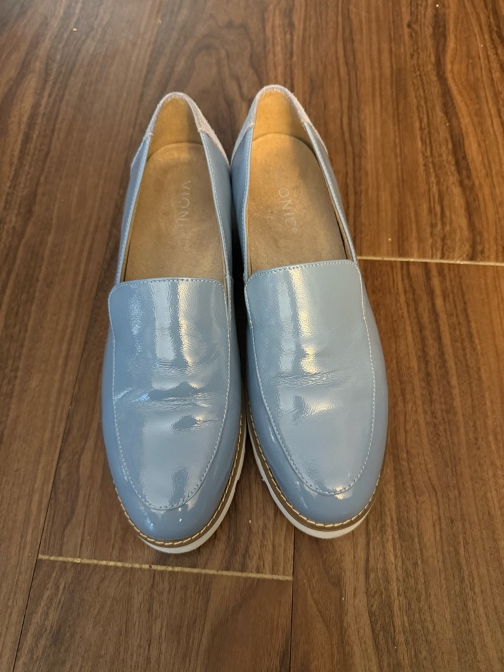 Vionic Sky Blue Patent Leather Slip-On Loafers